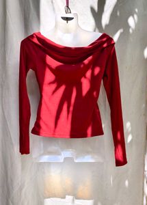 22510. Red Off-Shoulder Top