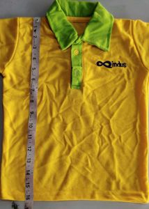 Indus Yellow &amp; Green Polo T Shirt