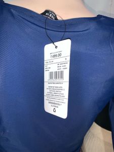 Navy Blue Cutout Crop Top