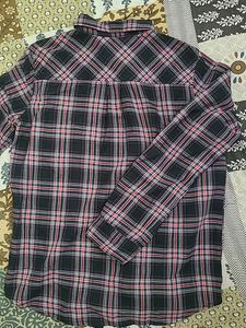 Max Women Pink &amp; Blue Regular Fit Checked Casual Shirt