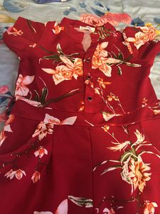 Red Floral Jumpsuit