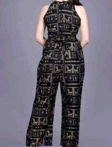 Halter Neck Printed Jumpsuit