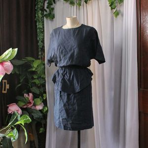 Korean Navy Blue Dress