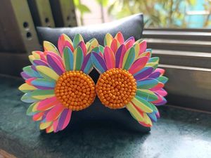 Multicolored Hand Made Beaded Earnings
