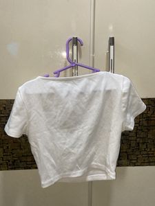 zara sqaure neck cropped top white