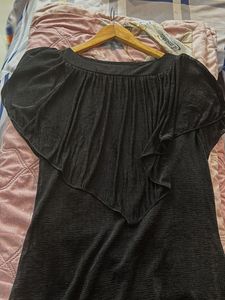 Black Ruffle Blouse