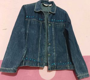 Denim Embellished Jacket