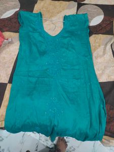 Teal Embroidered Kurti