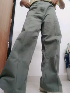 Olive Green Wide Leg Trousers