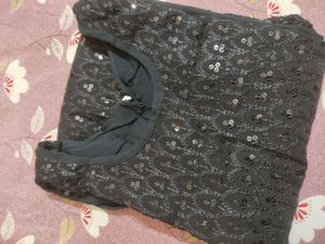 Elegant Black Embroidered Kurti
