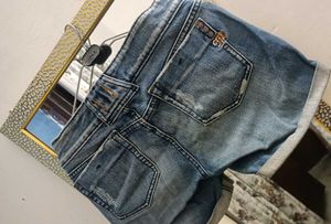 Ripped Denim Shorts