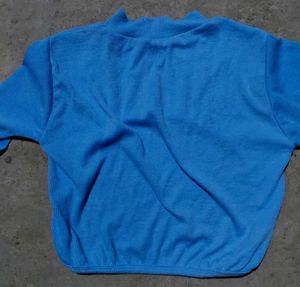 Blue Cutout Long Sleeve Top