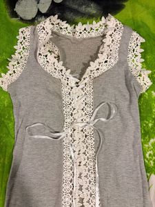 Handmade Lace Trim Tank Top