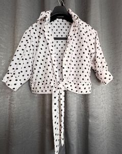 White Dotted Crop Top