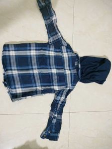 Boy Blue Shirt With Hoodie