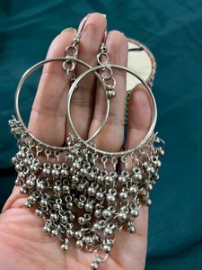 Boho Silver Drop Earrings