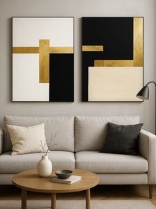 Modern abstract printed paintings on canvas