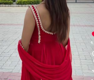 Elegant Red Anarkali Dress