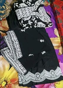 Black Embroidered Kurta set