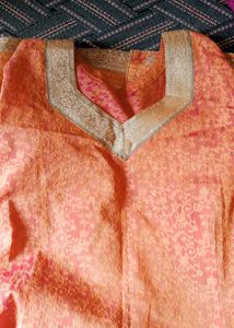 Pink Bandhani Kurta sats With Kurti