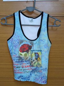 Printed Blue Tank Top