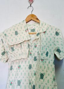 Cute Frog &amp; Abstract Print Pajama Set