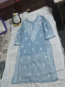 Long Kurti With Mirror Work