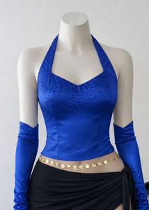 vintage rare Elegant Blue beaded top with gloves