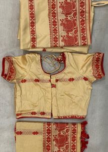 NEW Stitched Mekhla Chador Set Tussar Silk 4-6 Y