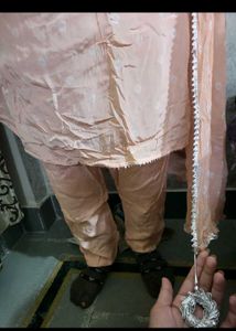 Peach Salwar Kameez Suit bandhej heavy sui