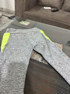 Gray Active Wear Capri For Running