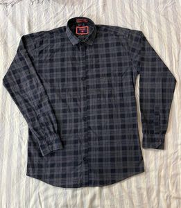 Balck Grey Checks Printed Shirt For Men