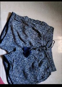 Blue Cotton Summer Comfortable Shorts