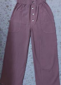 DUSKY PINK WIDE LEG TROUSER