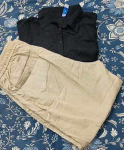 Crop Shirt Nd Moms Fit Trouser