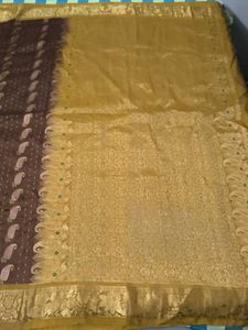 pure silk Kanjivaram Beautiful vintage Indian sar
