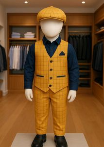 🇳🇿💫🔥Boys' Yellow Checkered Outfit