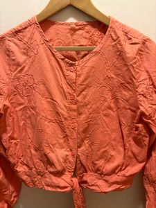 Beautiful Embroidered Crop Shirt