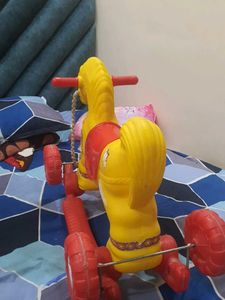 Vintage Yellow &amp; Red Rocking Horse