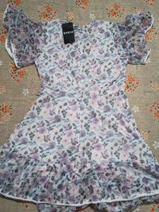 Floral Print Mini Wrap Dress