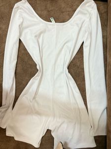 White Long Sleeve Romper