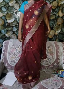Elegant Maroon Saree