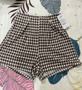 Houndstooth Print Shorts