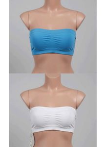 Tube Bra - Blue & White