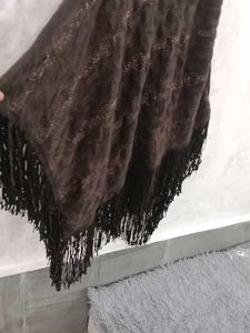 Fringed Brown Poncho