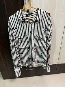 Mickey Mouse Striped Button-Up