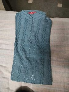 Teal Embellished Kurti
