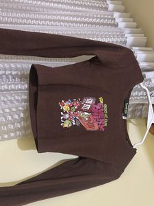 M&M's Brown Long Sleeve Crop Top