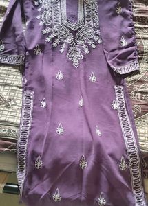Lavender Embroidered Kurti