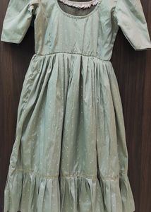 Pastel Green Vintage-Style Flared Dress | Size S-M